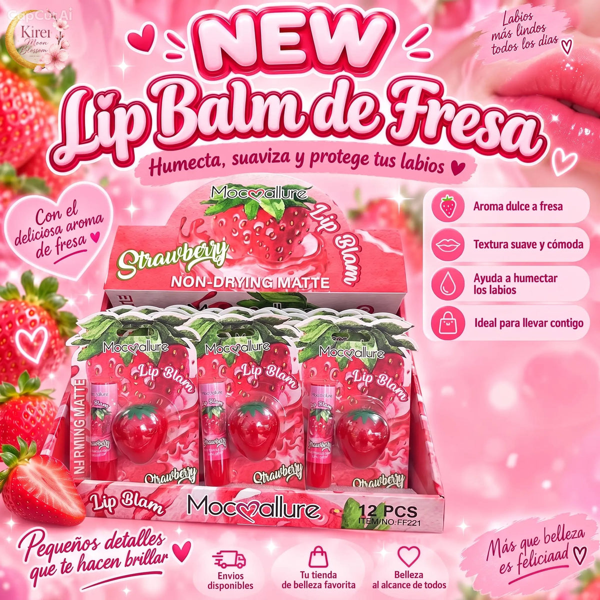 Moc Allure Strawberry Lip Balm