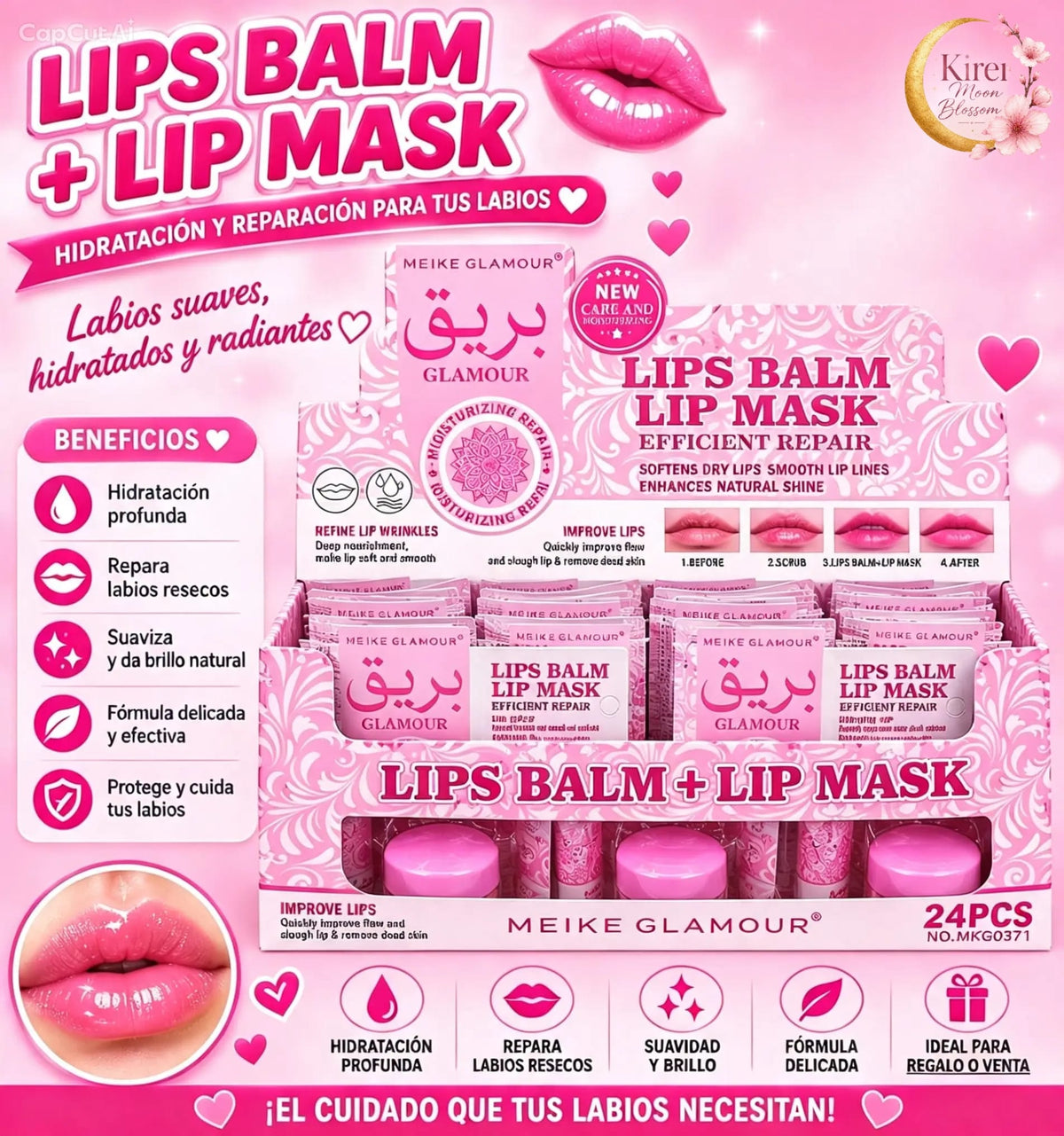 Meike Glamour Lip Balm and Lip Mask